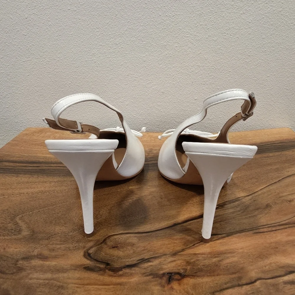 Dolce Vita Geena Bone White Leather Sling Back Heels -NWOT